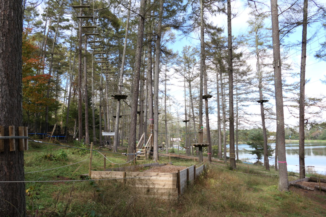 大座法師池の長野フォレストヴィレッジにあるアドベンチャーコース