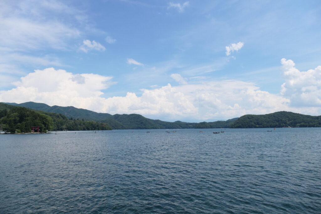 長野県信濃町 野尻湖 観光遊覧船 景色