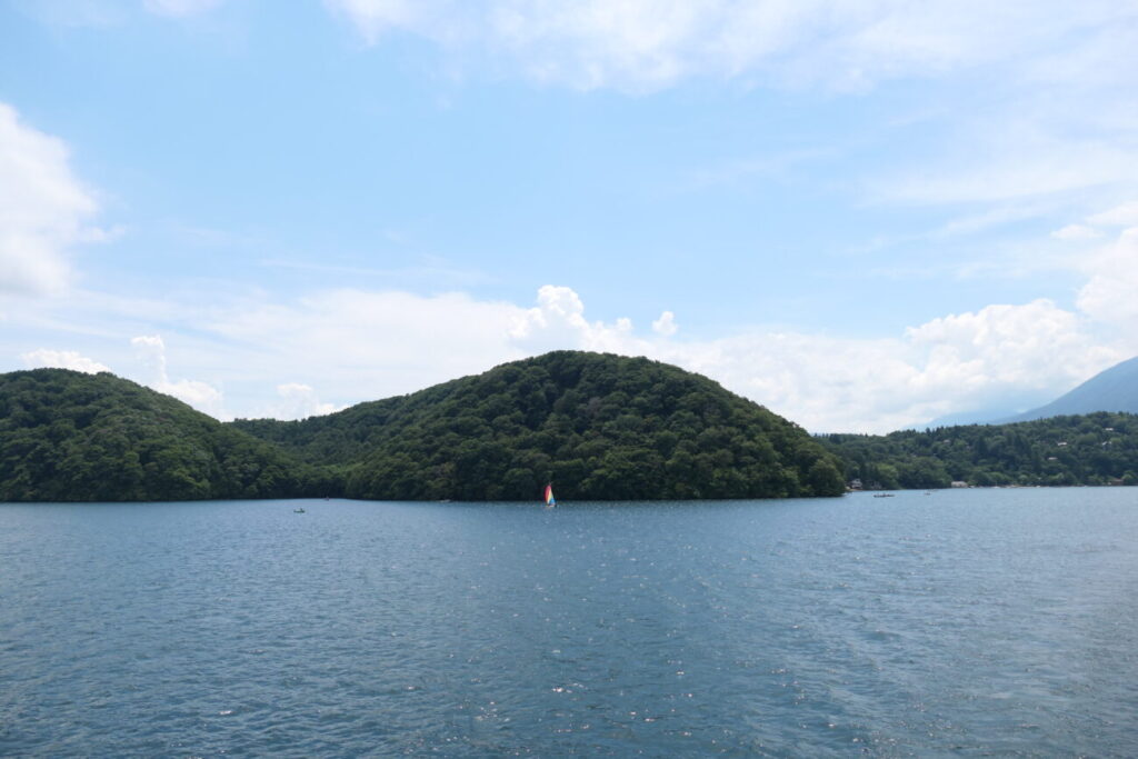 長野県信濃町 野尻湖 観光遊覧船 景色