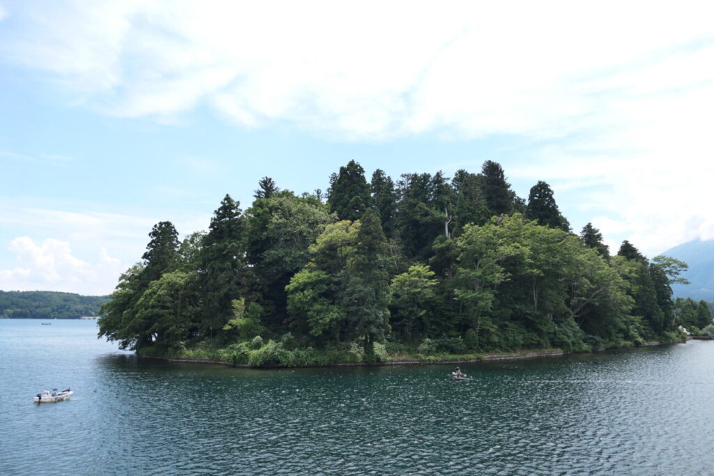 長野県信濃町 野尻湖 観光遊覧船 景色