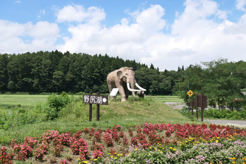 長野県信濃町 野尻湖 ナウマンゾウの模型