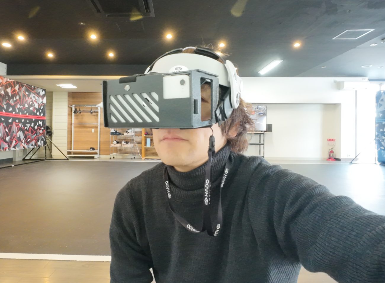 ウィルアップ HADO ゴーグル装着完了