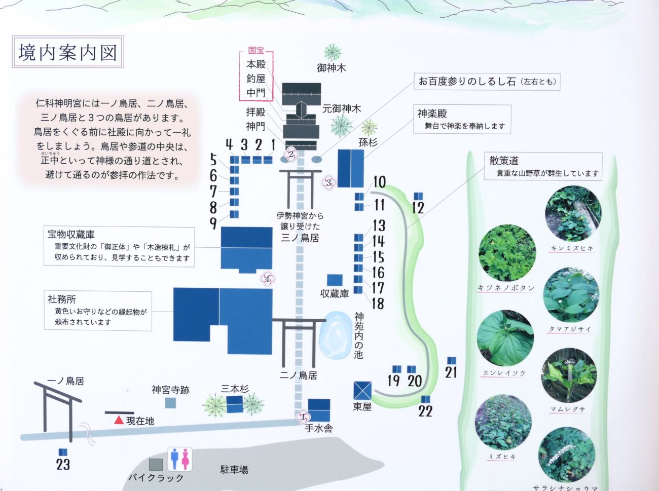 大町市 仁科神明宮の案内図