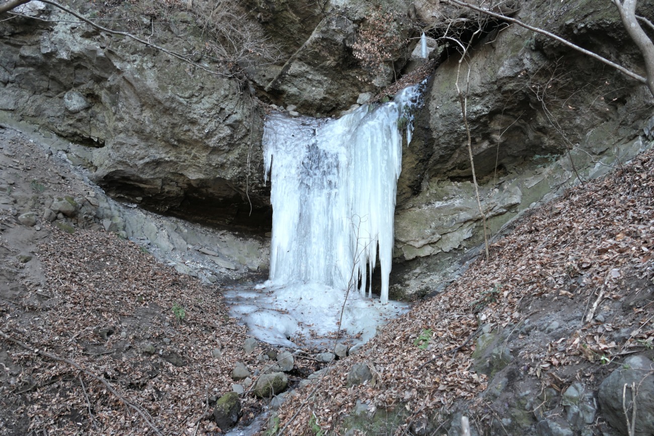 布引観音釈尊寺の道 氷瀑