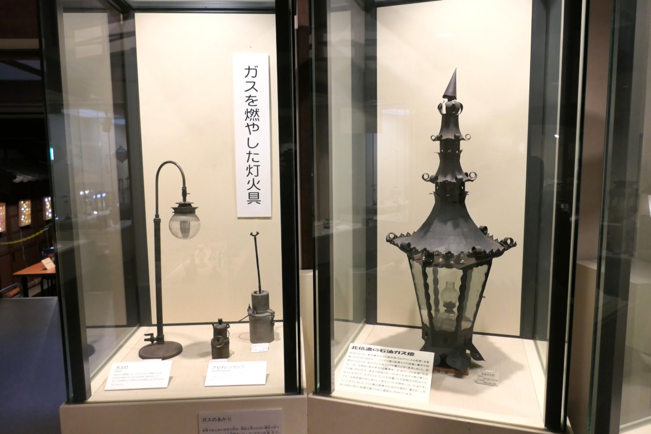 日本のあかり博物館のガス灯